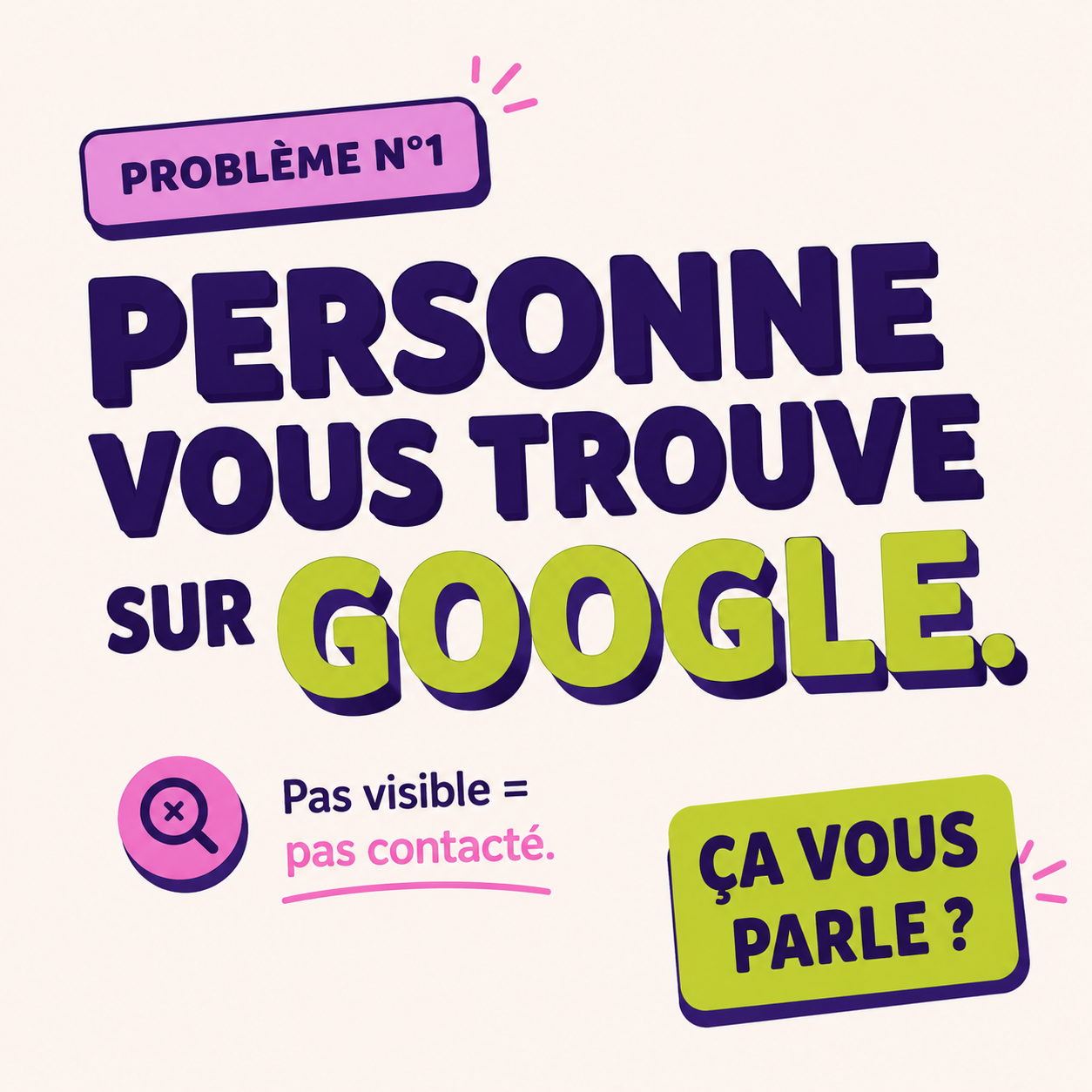 Problème N°1 : Personne vous trouve sur Google